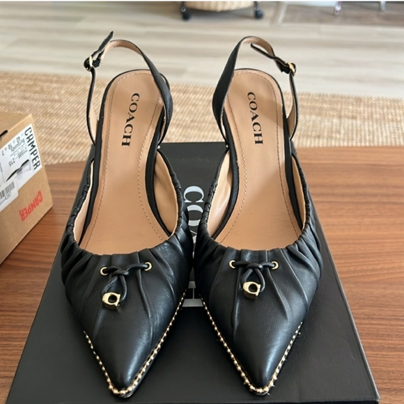 Coach black sling back pumps in 9.5 - Picture 5 of 5